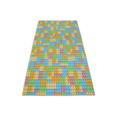 Dywany Lusczow Dětský kusový koberec LEGO zelený, velikost 100x250
