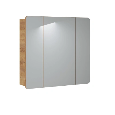 Comad Závěsná koupelnová skříňka se zrcadlem Aruba 843 3D dub craft zlatý