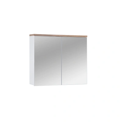 Comad Závěsná koupelnová skříňka se zrcadlem Bali 841 2D bílá/dub votan