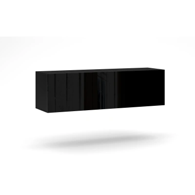 Vivaldi Závěsný TV stolek Vivo 140 cm černý mat/černý lesk