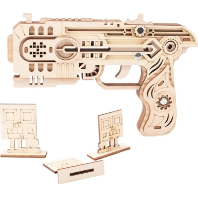 Woodcraft construction kit Dřevěné 3D puzzle Zbraň na gumičky Dragon Chaser