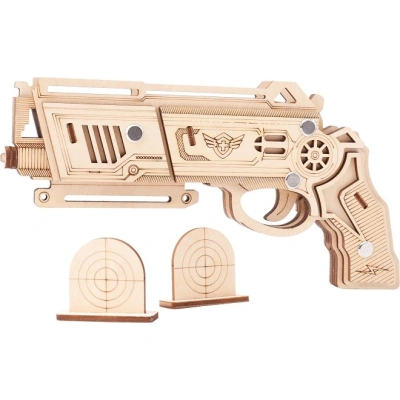 Woodcraft construction kit Dřevěné 3D puzzle Zbraň na gumičky Falcon