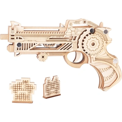 Woodcraft construction kit Dřevěné 3D puzzle Zbraň na gumičky Virbius