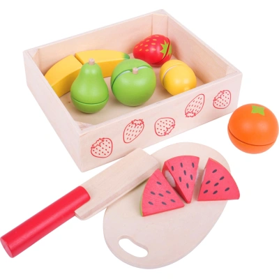 Bigjigs Toys Dřevěné krájecí ovoce v krabičce FRUIT