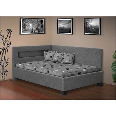 Kasvo MELISSA postel 140x200 cm alova šedá/ vzor na matraci