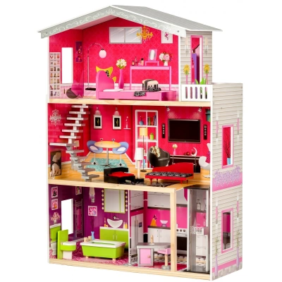 ECOTOYS Dřevěný domek pro panenky Rezidence Malibu Eco Toys