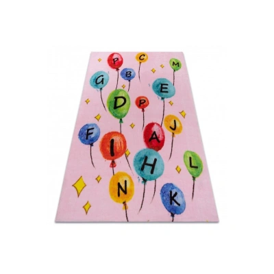 Dywany Lusczow Dětský koberec BALLOONS růžový, velikost 160x215