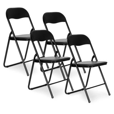 MODERNHOME Sada 4 skládacích cateringových židlí CAPS černá