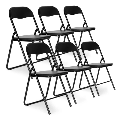 MODERNHOME Sada 6 skládacích cateringových židlí CAPS černá