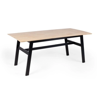 Hector Jídelní kaučukový stůl Lingo obdélníkový hnědý/černý