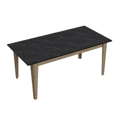 Kalune Design Jídelní stůl LORENZ 90 cm černá/hnědá