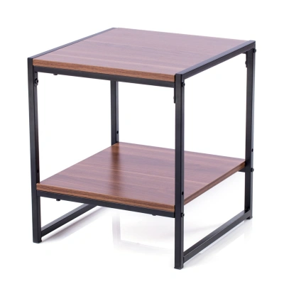 HOMEDE Konferenční stolek COXE tmavě hnědý, velikost 40x40x45