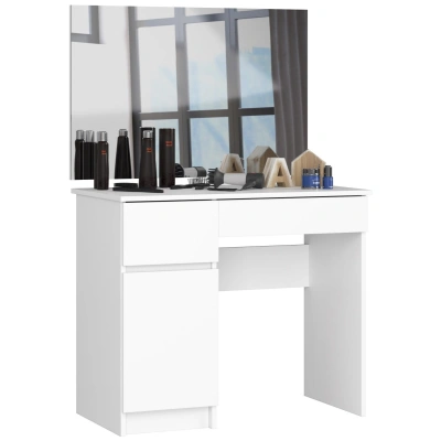 Ak furniture Kosmetický stolek se zrcadlem P-2 90x50 cm bílý levý