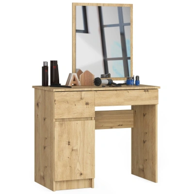 Ak furniture Kosmetický stolek se zrcadlem P-2/SL dub artisan levý